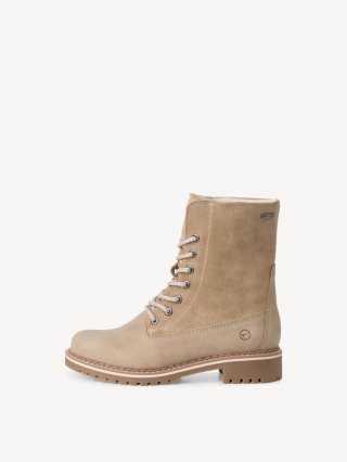 Tamaris Lederstiefelette - Beige Warmfutter Tamaris Lederstiefelette - Beige Warmfutter