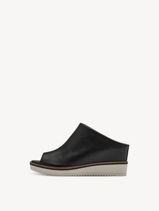 Tamaris Lederpantolette - Schwarz Tamaris Lederpantolette - Schwarz