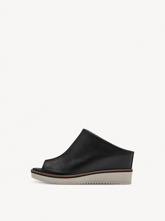 Tamaris Lederpantolette - Schwarz Tamaris Lederpantolette - Schwarz