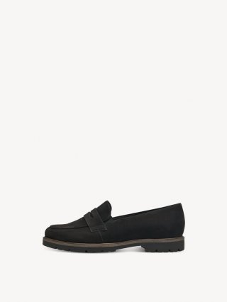 Tamaris Lederslipper - Schwarz