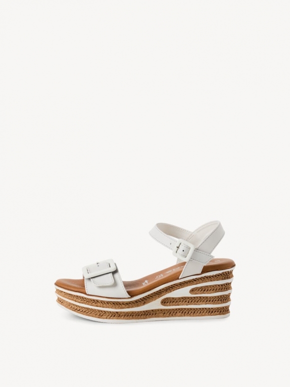 Tamaris Ledersandalette - Weiß
