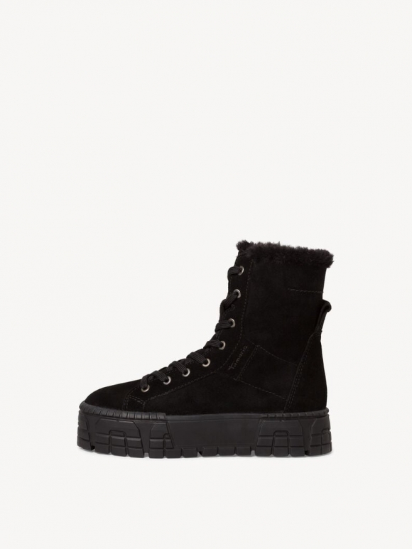 Tamaris Lederstiefelette - Schwarz Warmfutter
