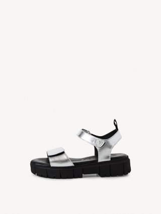 Tamaris Ledersandalette - Silber