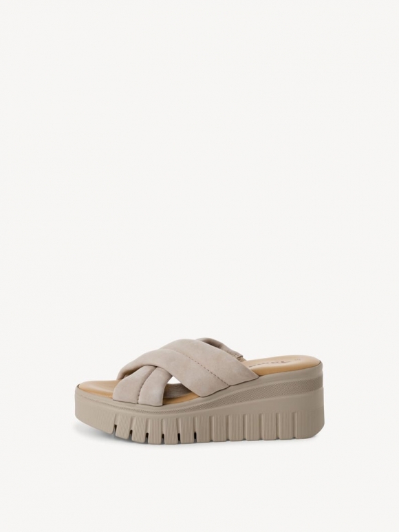 Tamaris Lederpantolette - Beige