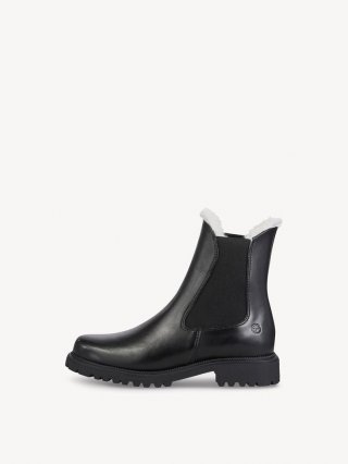 Tamaris Lederstiefelette - Schwarz Warmfutter Tamaris Lederstiefelette - Schwarz Warmfutter