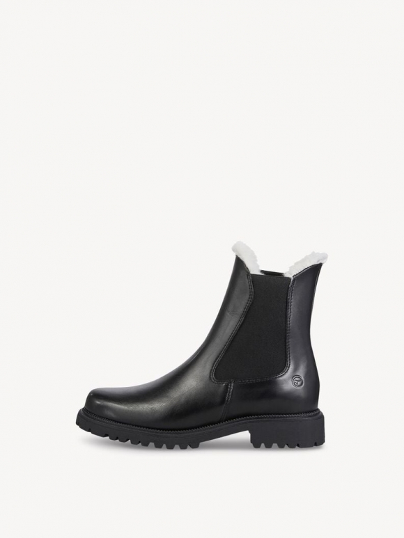 Tamaris Lederstiefelette - Schwarz Warmfutter Tamaris Lederstiefelette - Schwarz Warmfutter