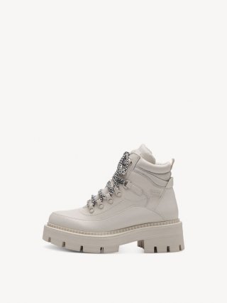 Tamaris Lederstiefelette - Weiß Warmfutter