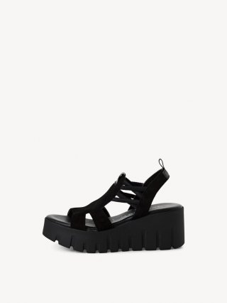 Tamaris Ledersandalette - Schwarz