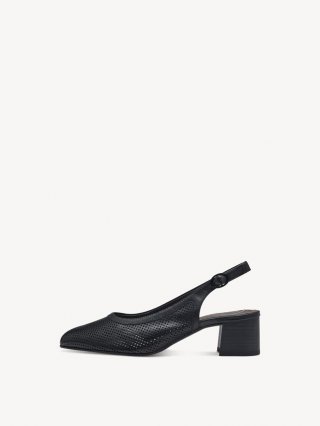 Tamaris Lederslingpumps - Schwarz