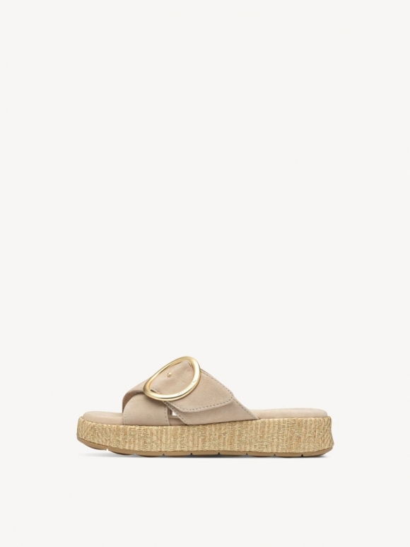 Tamaris Lederpantolette - Beige Tamaris Lederpantolette - Beige