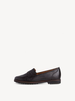 Tamaris Lederslipper - Schwarz