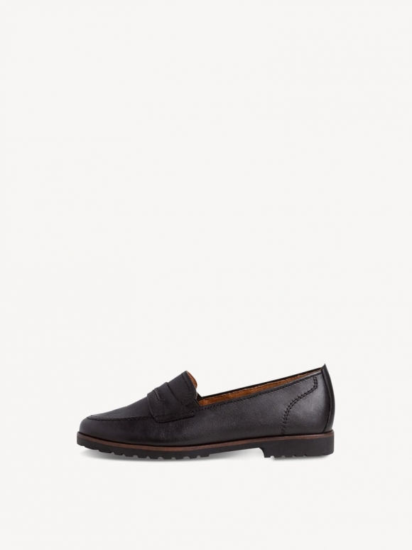 Tamaris Lederslipper - Schwarz Tamaris Lederslipper - Schwarz