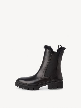 Tamaris Lederstiefelette - Schwarz Warmfutter Tamaris Lederstiefelette - Schwarz Warmfutter