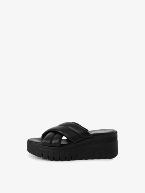 Tamaris Lederpantolette - Schwarz Tamaris Lederpantolette - Schwarz