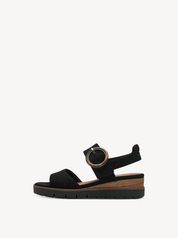 Tamaris Ledersandalette - Schwarz