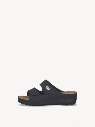 Tamaris Lederpantolette - Schwarz Tamaris Lederpantolette - Schwarz