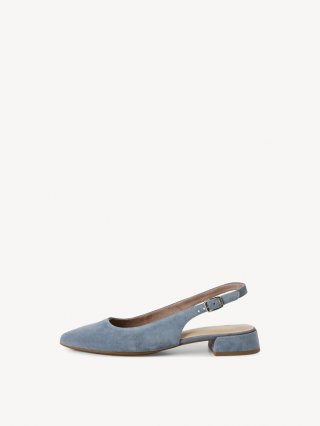 Tamaris Lederslingpumps - Blau