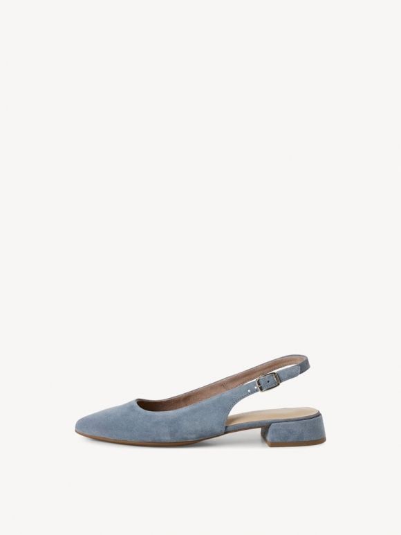 Tamaris Lederslingpumps - Blau