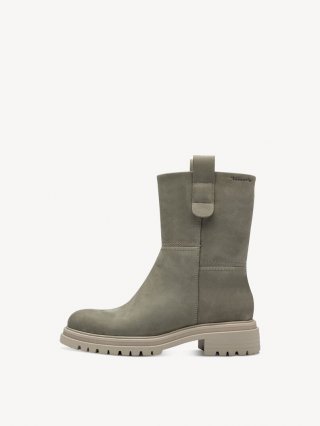Tamaris Lederstiefelette - Grün Warmfutter