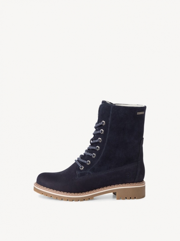 Tamaris Lederstiefelette - Blau Warmfutter Tamaris Lederstiefelette - Blau Warmfutter