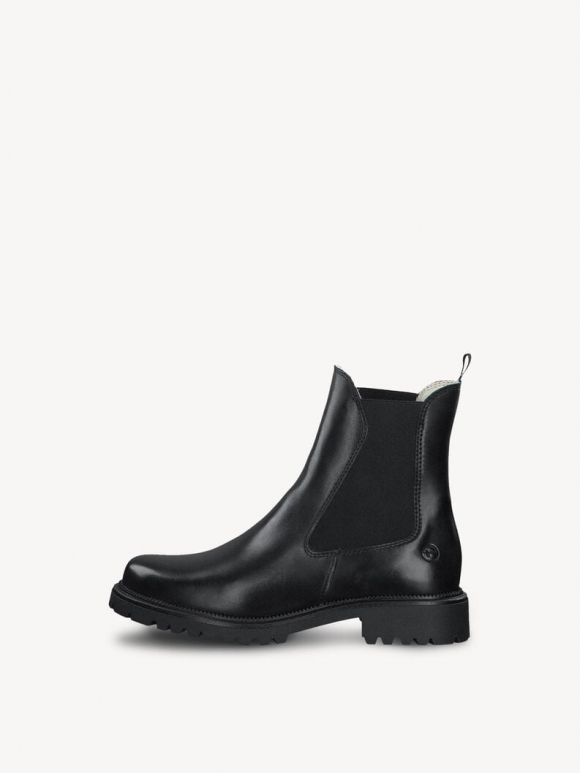 Tamaris Lederstiefelette - Schwarz Warmfutter