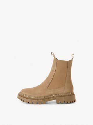 Tamaris Leder Chelsea Boot - Beige Tamaris Leder Chelsea Boot - Beige