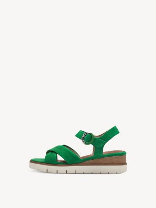 Tamaris Ledersandalette - Grün