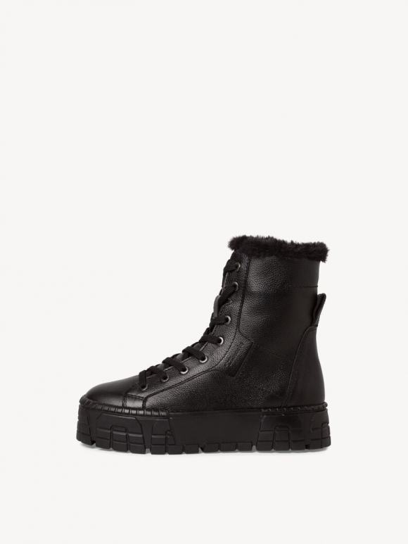 Tamaris Lederstiefelette - Schwarz Warmfutter Tamaris Lederstiefelette - Schwarz Warmfutter