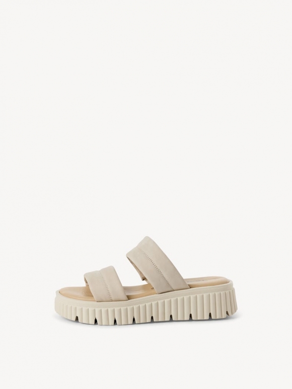 Tamaris Lederpantolette - Beige