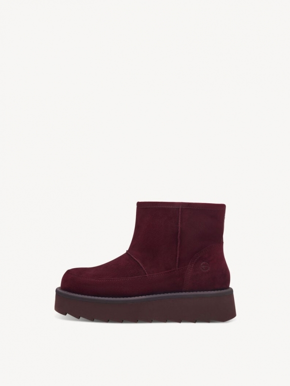 Tamaris Lederstiefelette - Rot Warmfutter Tamaris Lederstiefelette - Rot Warmfutter