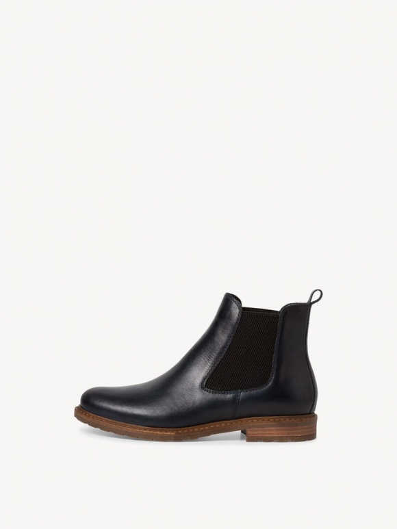 Tamaris Leder Chelsea Boot - Blau Tamaris Leder Chelsea Boot - Blau