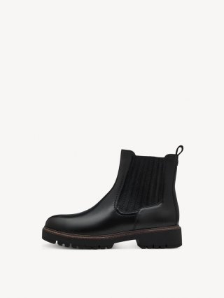 Tamaris Leder Chelsea Boot - Schwarz Tamaris Leder Chelsea Boot - Schwarz