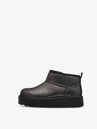 Tamaris Lederstiefelette - Metallic Warmfutter