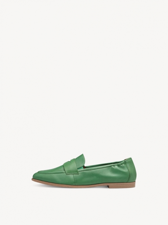Tamaris Lederslipper - Grün