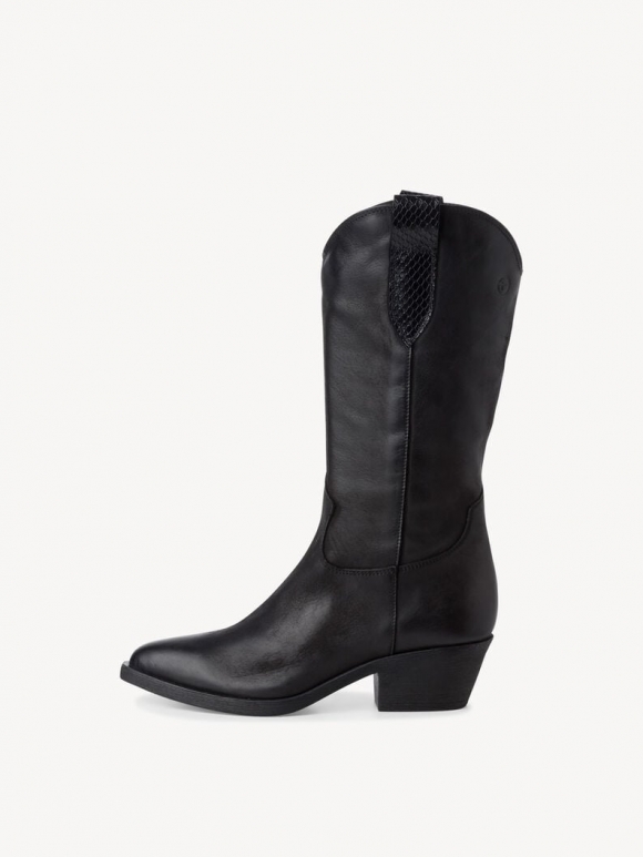Tamaris Lederstiefel - Schwarz