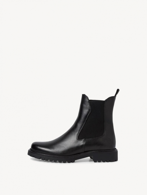 Tamaris Leder Chelsea Boot - Schwarz Tamaris Leder Chelsea Boot - Schwarz