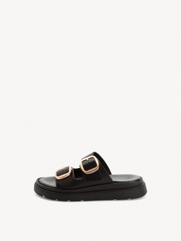 Tamaris Lederpantolette - Schwarz Tamaris Lederpantolette - Schwarz
