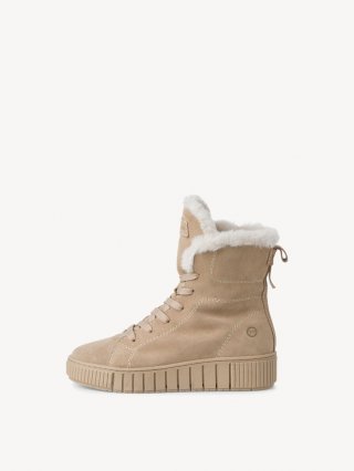 Tamaris Lederstiefelette - Beige Warmfutter Tamaris Lederstiefelette - Beige Warmfutter
