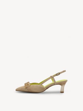 Tamaris Lederslingpumps - Beige Tamaris Lederslingpumps - Beige