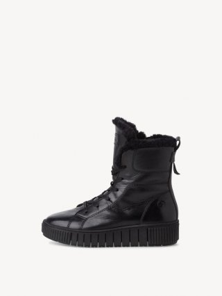 Tamaris Lederstiefelette - Schwarz Warmfutter