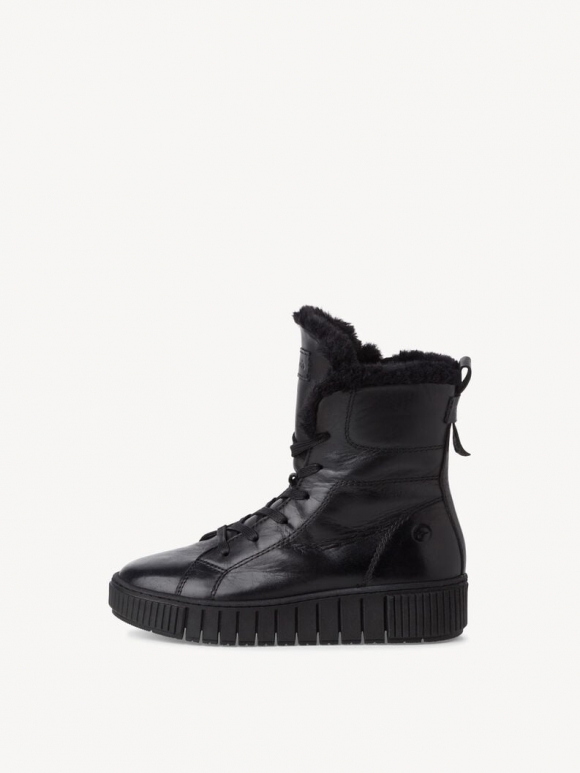 Tamaris Lederstiefelette - Schwarz Warmfutter