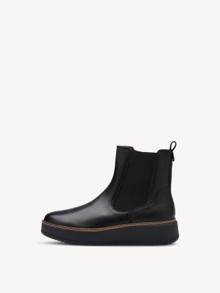 Tamaris Leder Chelsea Boot - Schwarz Tamaris Leder Chelsea Boot - Schwarz