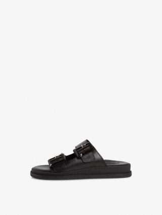 Tamaris Lederpantolette - Schwarz Tamaris Lederpantolette - Schwarz
