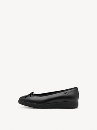 Tamaris Lederballerina - Schwarz Tamaris Lederballerina - Schwarz