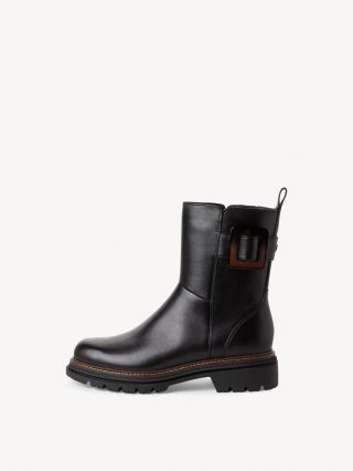 Tamaris Lederstiefelette - Schwarz