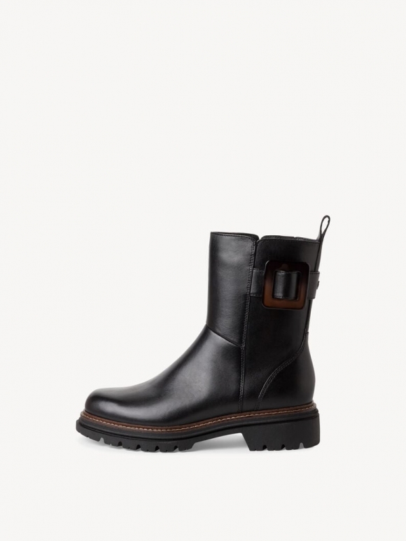 Tamaris Lederstiefelette - Schwarz