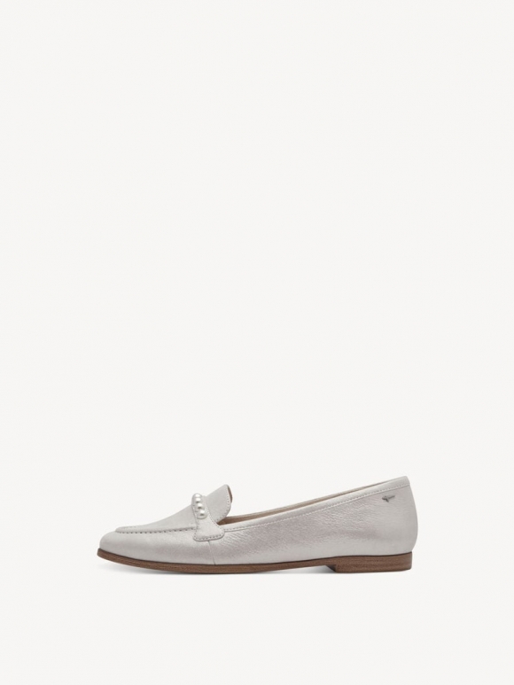 Tamaris Lederslipper - Silber
