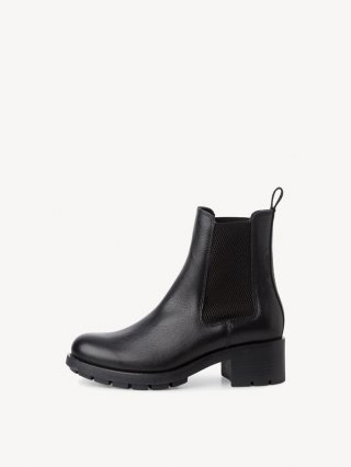Tamaris Leder Chelsea Boot - Schwarz Tamaris Leder Chelsea Boot - Schwarz