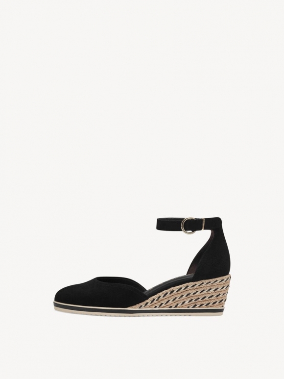 Tamaris Lederkeilpumps - Schwarz