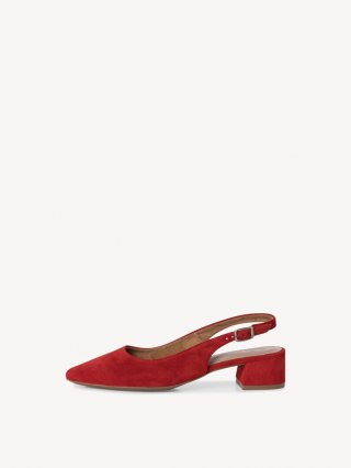 Tamaris Lederslingpumps - Rot